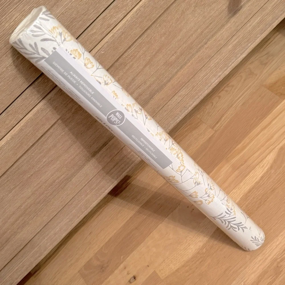 1 Roll NuWallpaper Yellow Wethersfield Peel and Stick Wallpaper